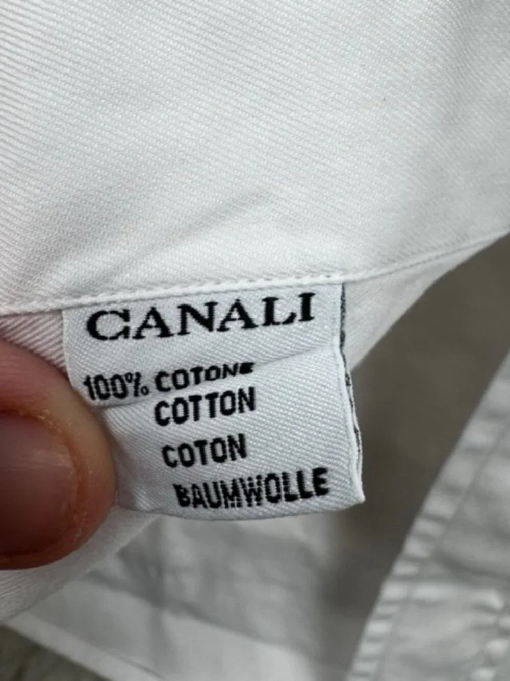 Lot of 3 Canali Dress Shirts Men's Size 44 17.5 White Cotton Business Button-Up - Picture 9 of 11
